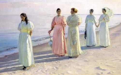 Michael Ancher, “A stroll on the beach”
