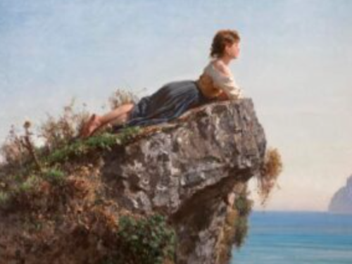 Filippo Palizzi, “Fanciulla sulla roccia di Sorrento”