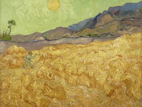 Vincent Van Gogh, campo di grano con mietitore